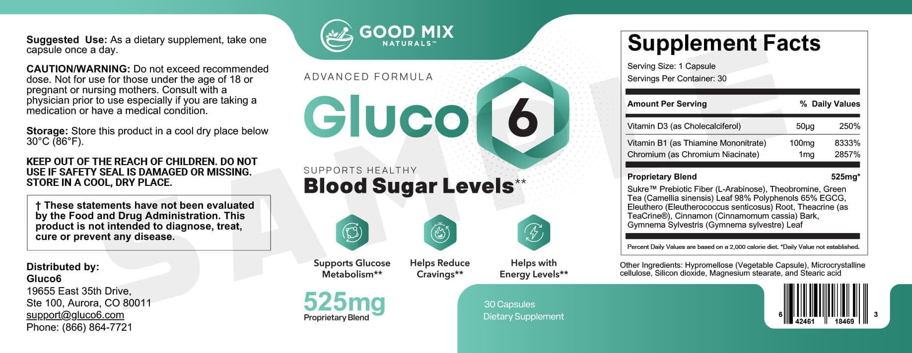 Gluco6™ Glucose Support Supplement — view 3